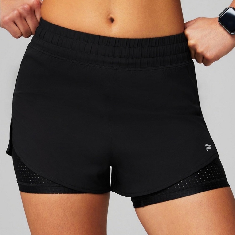 Women’s Black Layered Running Shorts - Performance Fit